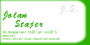 jolan stajer business card